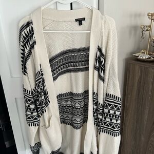 Express Cream and Black Nordic Cardigan